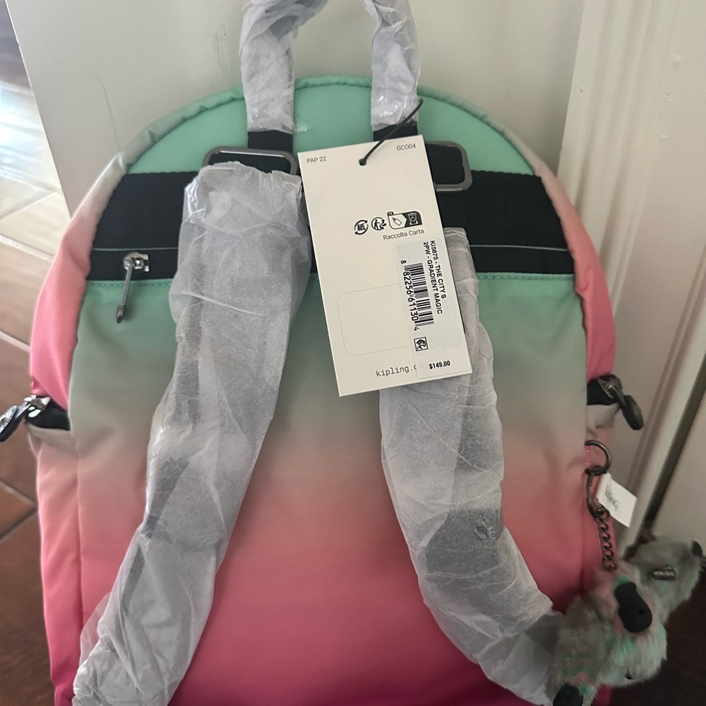 Wicked Kipling gradient magic pink green backpack NWT! - Picture 2 of 8